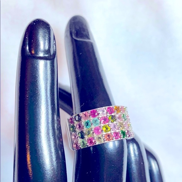 2.86ctw Round Multi Tourmaline Ring - Picture 8 of 13